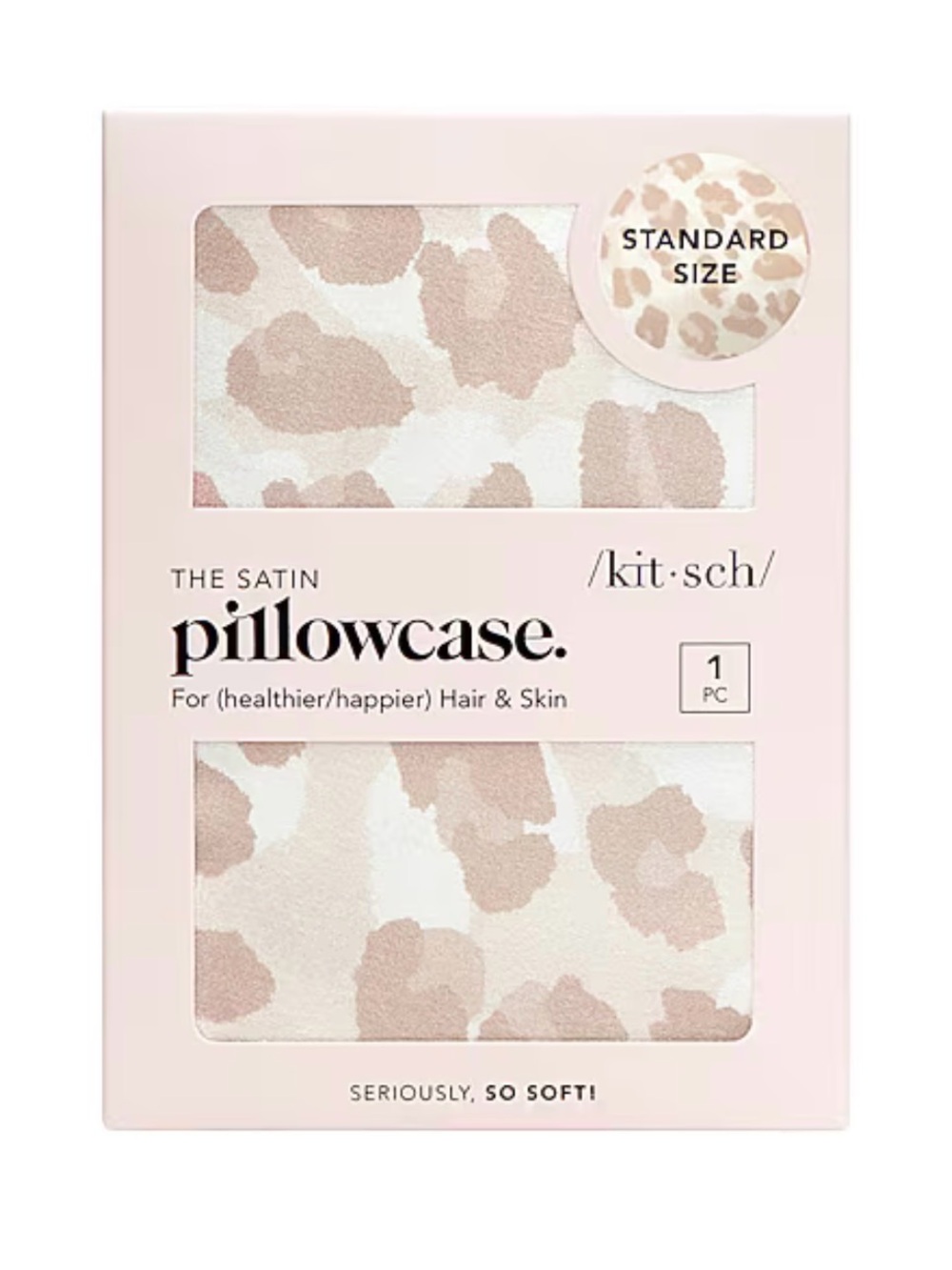 Kitsch Satin Pillowcase in Blush Leopard Print